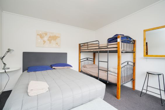 Cabins queen-size bed and bunks
